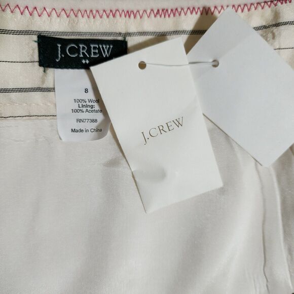 NWT J Crew Factory Womens Soft Wool Straight Skirt Ivory Lined Big Buttons Sz 8 - Picture 5 of 9
